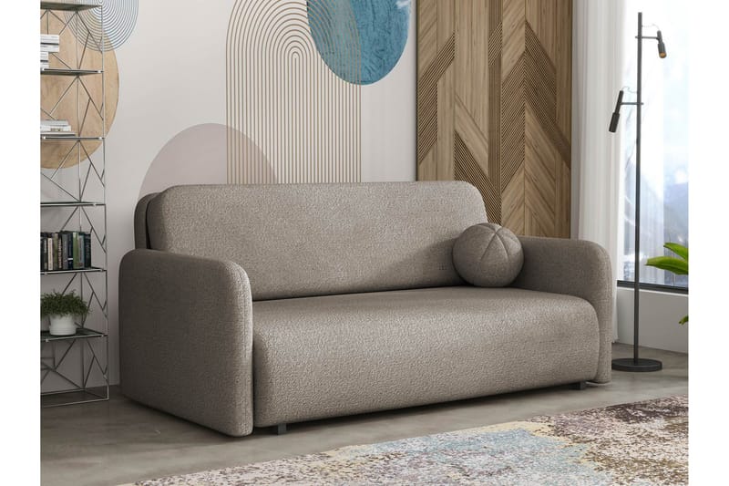 Ajmeri Vuodesohva 3-istuttava Bouclé - Harmaa - Huonekalut - Sohva - Vuodesohva - 3 istuttava vuodesohva