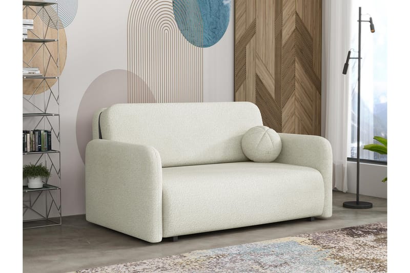 Ajmeri Vuodesohva 3-istuttava Bouclé, Valkoinen