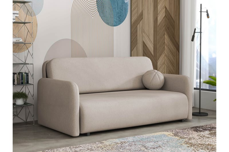 Ajmeri Vuodesohva 3-istuttava Plyysi - Beige - Huonekalut - Sohva - Vuodesohva - 3 istuttava vuodesohva