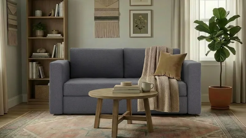 Alnaryd 2-3istuttava Vuodesohva , jossa on Alaslaskettava Käsinoja - Harmaa - Huonekalut - Sohva - Vuodesohva