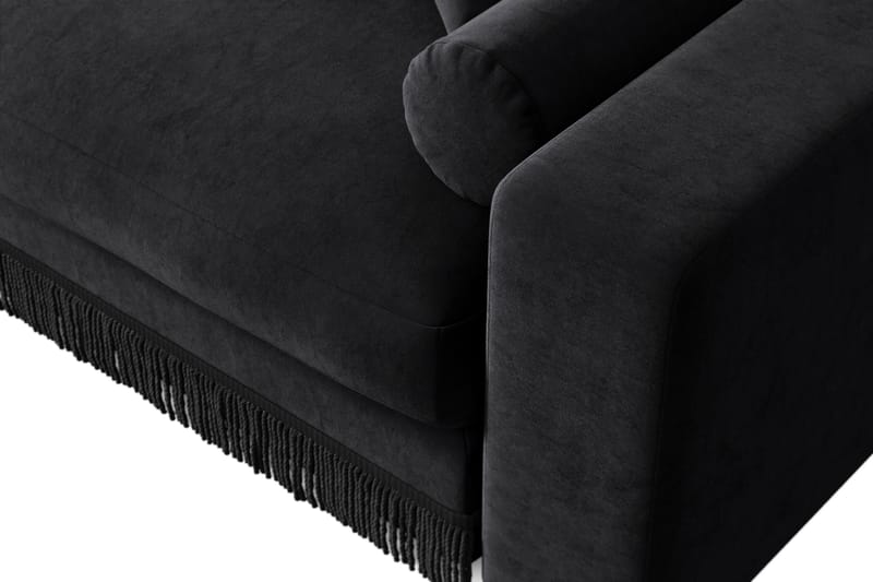 Arken Lyx 3-istuttava Käännettävä L-muotoinen Syvä Divaanisohva Sametista - Musta - Huonekalut - Sohva - Divaanisohva - 3 istuttava sohva divaanilla