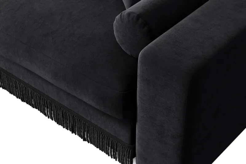 Arken Lyx 4-istuttava Käännettävä L-muotoinen Syvä Divaanisohva Sametista - Musta - Huonekalut - Sohva - Divaanisohva
