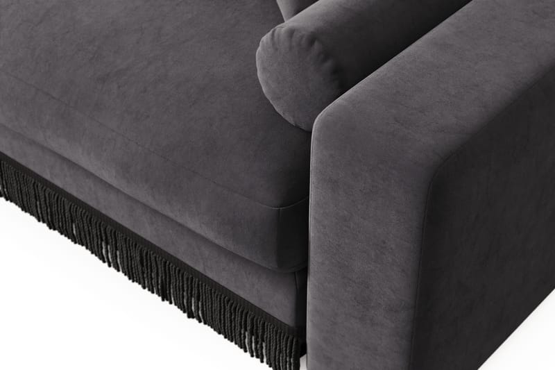 Arken Lyx 4-istuttava Käännettävä L-muotoinen Syvä Divaanisohva Sametista - Tummanharmaa - Huonekalut - Sohva - Divaanisohva