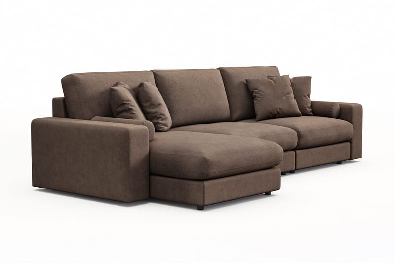 Arken Lyx 5-istuttava Käännettävä L-muotoinen Syvä Divaanisohva Kankaasta - Ruskea - Huonekalut - Sohva - Divaanisohva