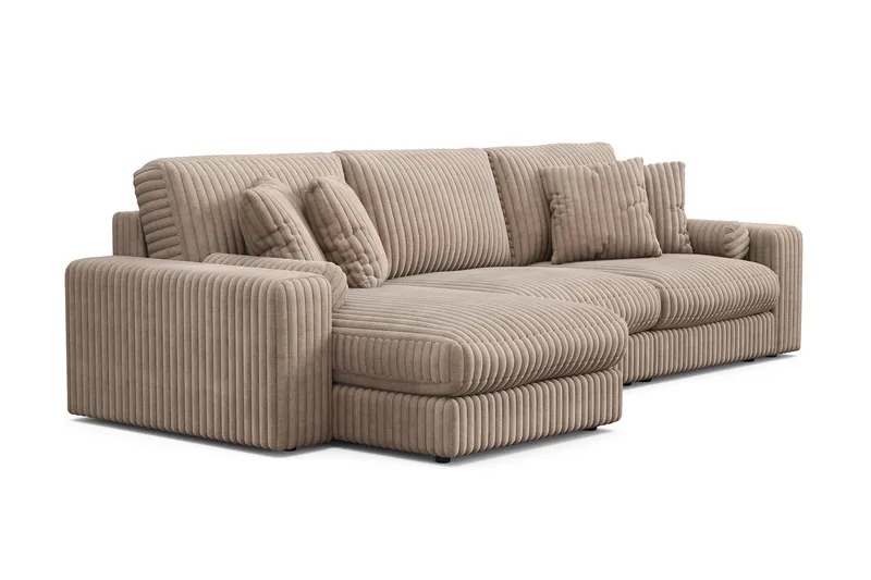 Arken Lyx 5-istuttava Käännettävä L-muotoinen Syvä Divaanisohva Manchester - Greige - Huonekalut - Sohva - Divaanisohva