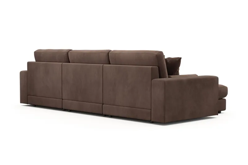 Arken Lyx 5-istuttava Käännettävä L-muotoinen Syvä Divaanisohva Manchester - Ruskea - Huonekalut - Sohva - Divaanisohva