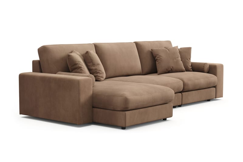Arken Lyx 5-istuttava Käännettävä L-muotoinen Syvä Divaanisohva Manchester - Ruskea - Huonekalut - Sohva - Divaanisohva