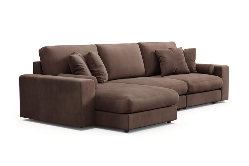 Arken Lyx 5-istuttava Käännettävä L-muotoinen Syvä Divaanisohva Manchester - Ruskea - Huonekalut - Sohva - Divaanisohva