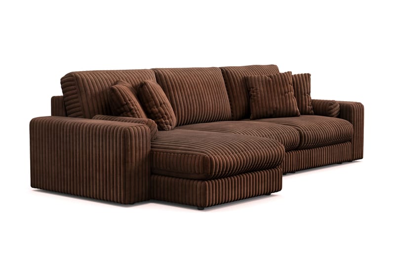 Arken Lyx 5-istuttava Käännettävä L-muotoinen Syvä Divaanisohva Manchester - Tummanruskea - Huonekalut - Sohva - Divaanisohva