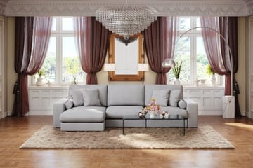 Arken Lyx 5-istuttava käännettävä L-muotoinen syvä kangasdivaanisohva - Vaaleanharmaa - Huonekalut - Sohva - Divaanisohva