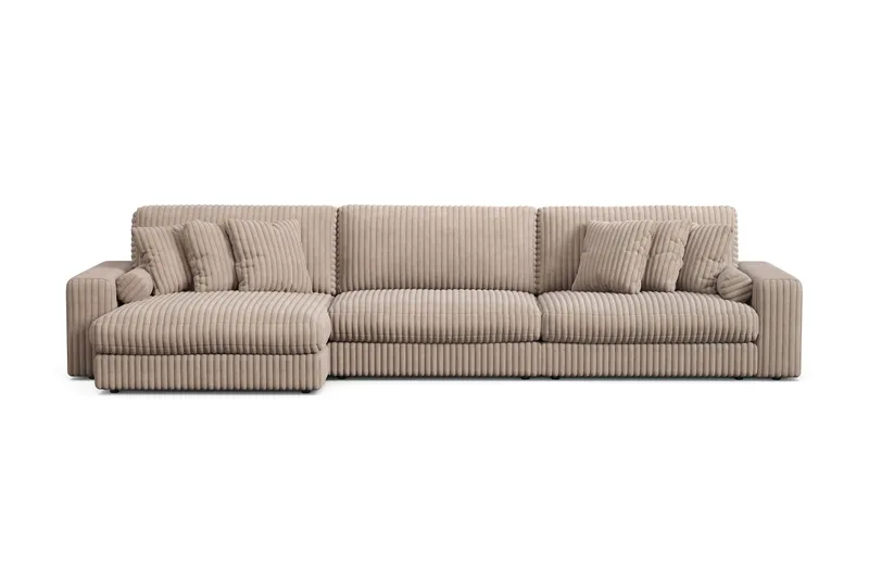 Arken Lyx 6-istuttava Käännettävä L-muotoinen Syvä Divaanisohva Manchester - Greige - Huonekalut - Sohva - Divaanisohva