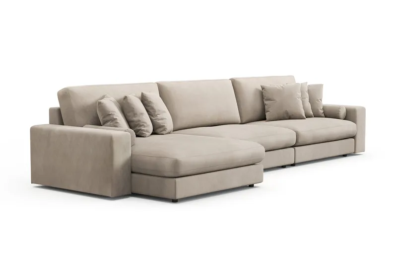 Arken Lyx 6-istuttava Käännettävä L-muotoinen Syvä Divaanisohva Manchester - Greige - Huonekalut - Sohva - Divaanisohva