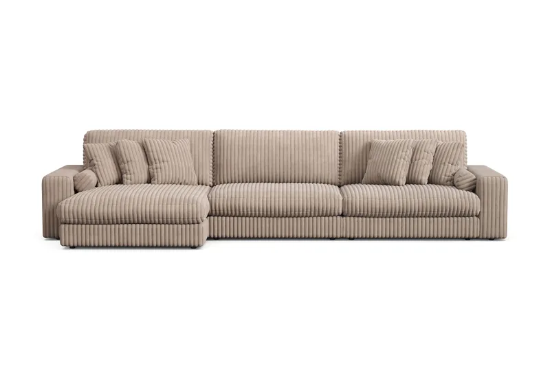 Arken Lyx 6-istuttava Käännettävä L-muotoinen Syvä Divaanisohva Manchester, Greige