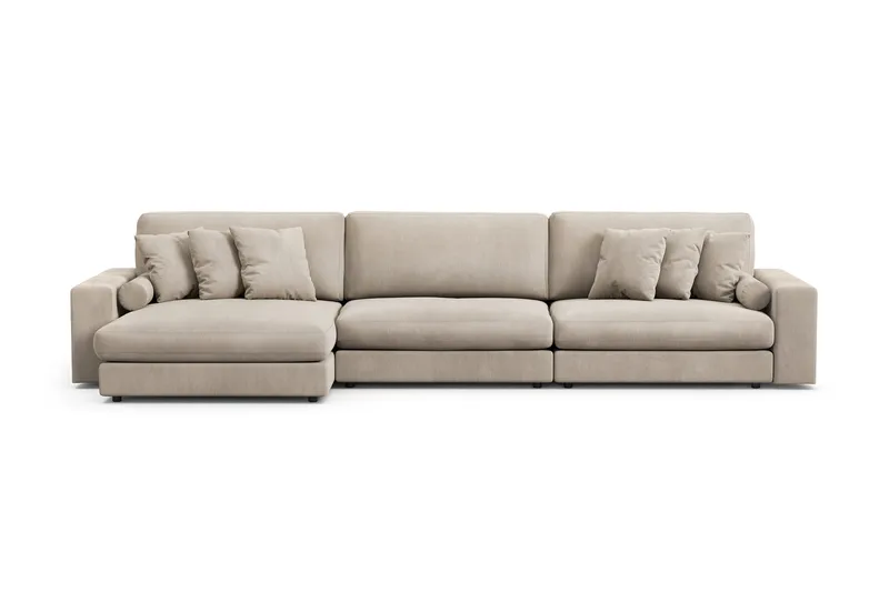 Arken Lyx 6-istuttava Käännettävä L-muotoinen Syvä Divaanisohva Manchester, Greige
