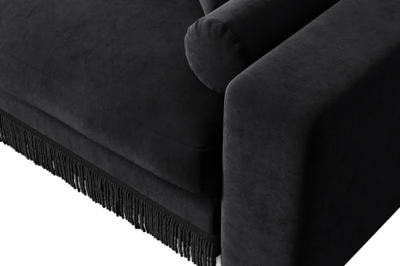 Arken Lyx 6-istuttava Käännettävä L-muotoinen Syvä Divaanisohva Sametista - Musta - Huonekalut - Sohva - Divaanisohva