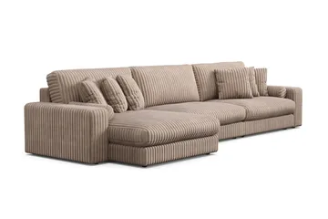 Arken Lyx 6-istuttava käännettävä L-muotoinen syvä vakosamettidivaanisohva - Greige - Huonekalut - Sohva - Divaanisohva
