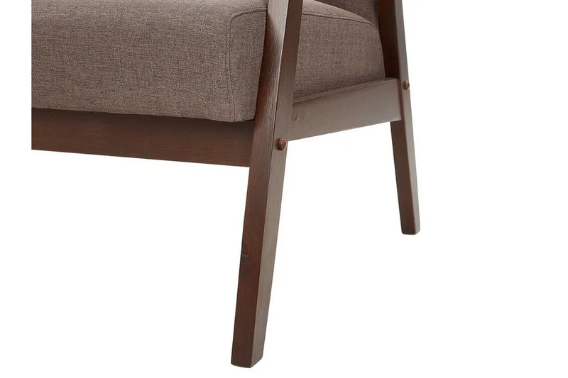 Asnes 2-istuttava sohva kangasta puukehyksellä - Ruskea - Huonekalut - Sohva - 2:n istuttava sohva