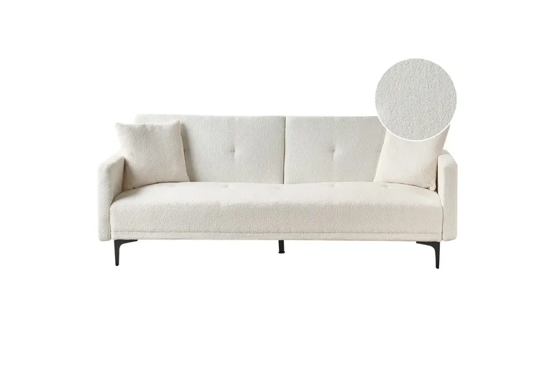 Bäddsoffa Beliani Lucan Beige, svart White||Black, undefined
