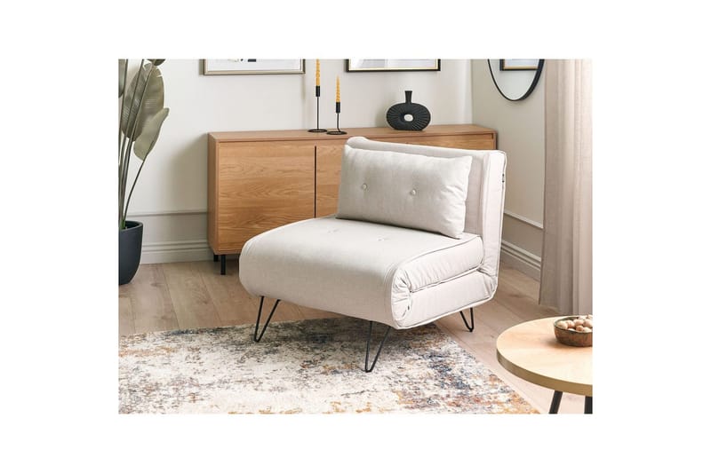 Bäddsoffa Beliani Vestfold Beige, svart Beige||Black - Huonekalut - Sohva - Vuodesohva