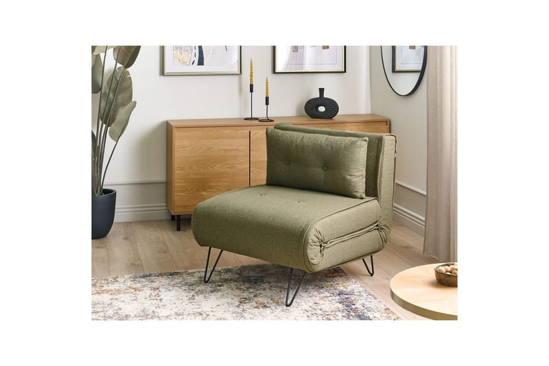 Bäddsoffa Beliani Vestfold Beige, svart Green||Black - Huonekalut - Sohva - Vuodesohva
