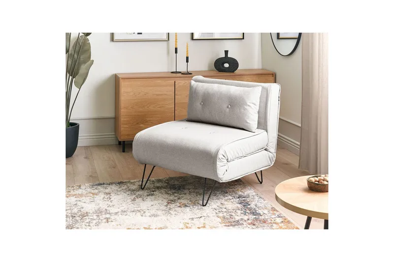 Bäddsoffa Beliani Vestfold Beige, svart Grey||Black - Huonekalut - Sohva - Vuodesohva