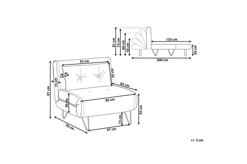 Bäddsoffa Beliani Vestfold Beige, svart Offwhite - Valkoinen - Huonekalut - Sohva - Vuodesohva