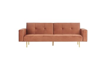 Bäddsoffa Beliani Visnes Brun, Guld Brown||GOLD - Huonekalut - Sohva - Vuodesohva - 3 istuttava vuodesohva