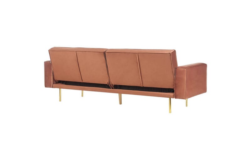 Bäddsoffa Beliani Visnes Brun, Guld NO_BRAND Brown||GOLD - Huonekalut - Sohva - Vuodesohva