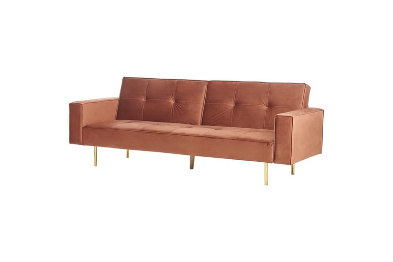 Bäddsoffa Beliani Visnes Brun, Guld NO_BRAND Brown||GOLD - Huonekalut - Sohva - Vuodesohva