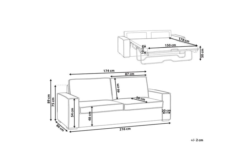 Bäddsoffa Beliani Vuokatti Brun White - Huonekalut - Sohva - Vuodesohva
