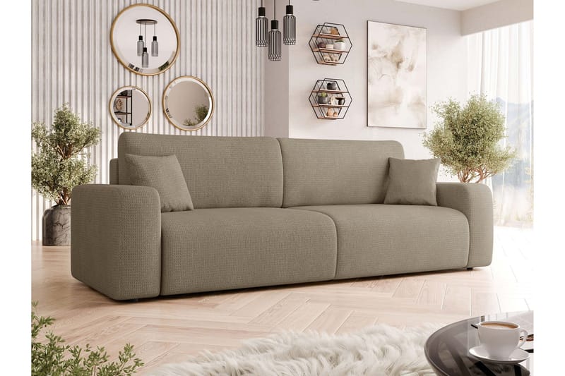 Barile Vuodesohva 3-istuttava Plyysi - Ruskea - Huonekalut - Sohva - Vuodesohva - 3 istuttava vuodesohva