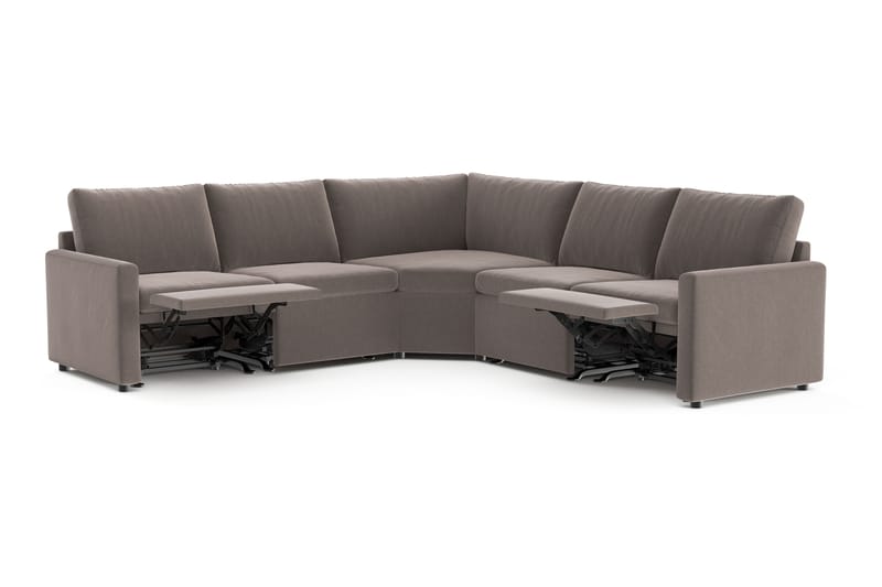 Barsele Kulmasohva Sähköinen Reclinerilla 5-istuttava - Ruskea - Huonekalut - Sohva - Mekanismisohva