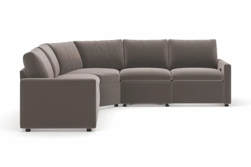 Barsele Kulmasohva Sähköinen Reclinerilla 5-istuttava - Ruskea - Huonekalut - Sohva - Mekanismisohva