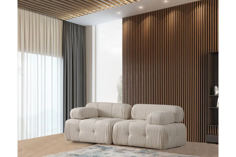 Belgin Kupliva Sohva 2-istuttava, Vaaleabeige