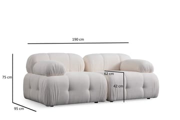 Belgin Sohva 2-istuttava - Valkoinen - Huonekalut - Sohva - Moduulisohva