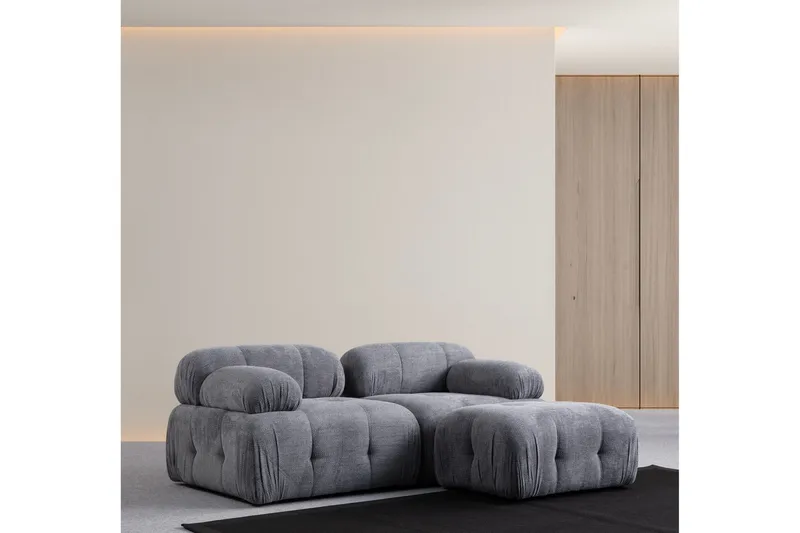 Harmaa Belgin Sohva divaanilla 2-istuttava