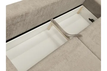 Bella Vuodesohva 3-istuttava Plyysi - Beige - Huonekalut - Sohva - Vuodesohva - 3 istuttava vuodesohva