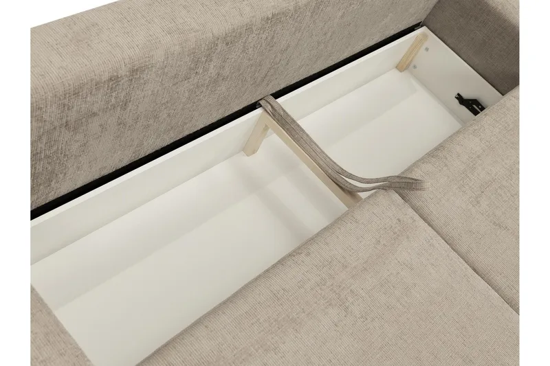 Bella Vuodesohva 3-istuttava Plyysi - Beige - Huonekalut - Sohva - Vuodesohva - 3 istuttava vuodesohva