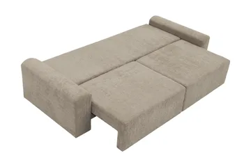 Bella Vuodesohva 3-istuttava Plyysi - Beige - Huonekalut - Sohva - Vuodesohva - 3 istuttava vuodesohva