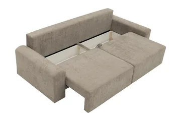 Bella Vuodesohva 3-istuttava Plyysi - Beige - Huonekalut - Sohva - Vuodesohva - 3 istuttava vuodesohva