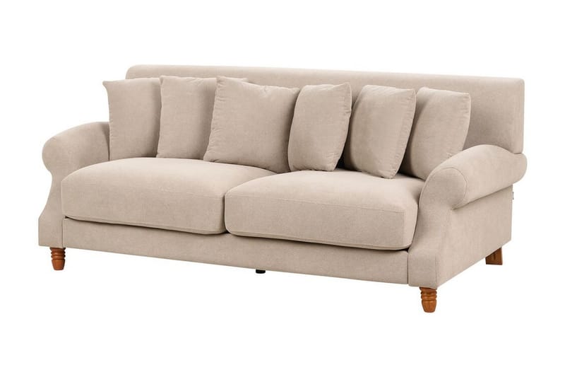 Bijan Sohva 2-istuttava - Beige/Tumma puu - Huonekalut - Sohva - 2:n istuttava sohva