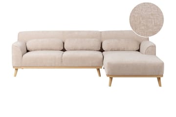Bree Kulmasohva 3-istuttava - Beige/Vaalea puu - Huonekalut - Sohva - Vuodesohva