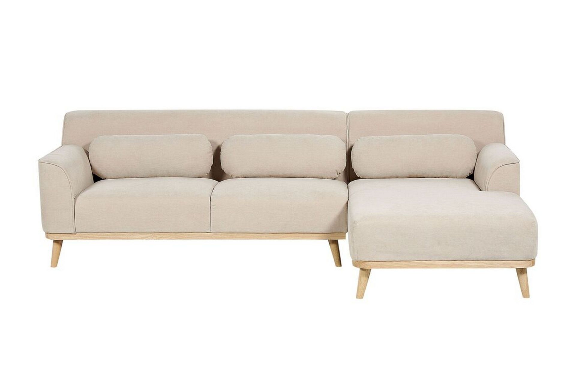 Bree Kulmasohva 3-istuttava - Beige/Vaalea puu