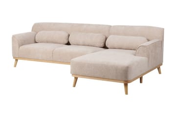 Bree Kulmasohva 3-istuttava - Beige/Vaalea puu - Huonekalut - Sohva - Vuodesohva