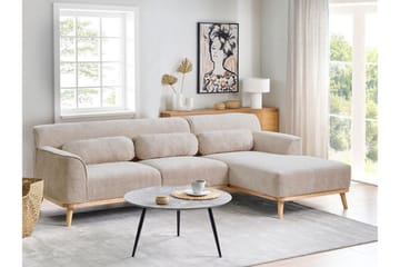 Bree Kulmasohva 3-istuttava - Beige/Vaalea puu - Huonekalut - Sohva - Vuodesohva