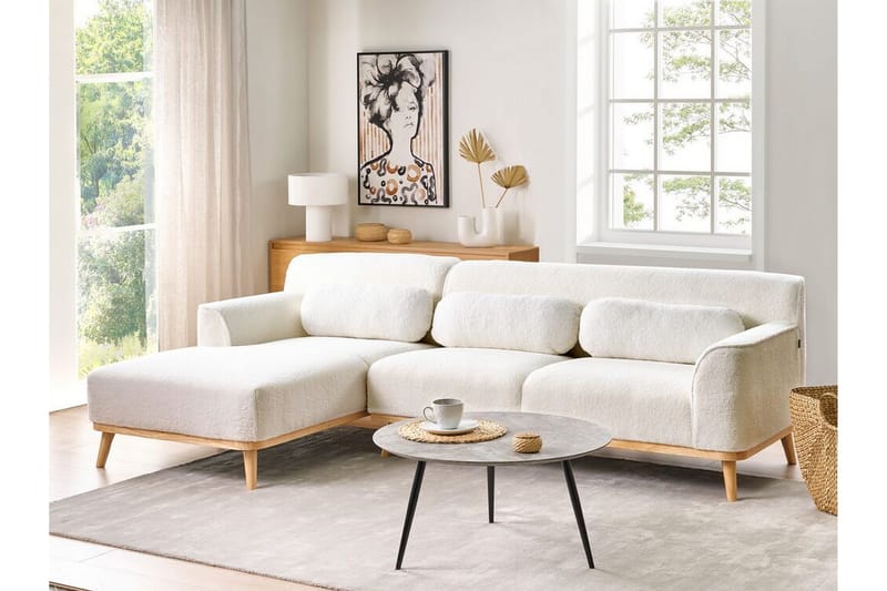 Bree Kulmasohva 3-istuttava - Valkoinen/Vaalea puu - Huonekalut - Sohva - Vuodesohva