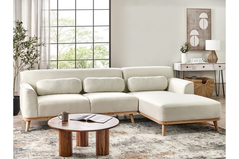 Bree Kulmasohva 3-istuttava - Valkoinen/Vaalea puu - Huonekalut - Sohva - Vuodesohva