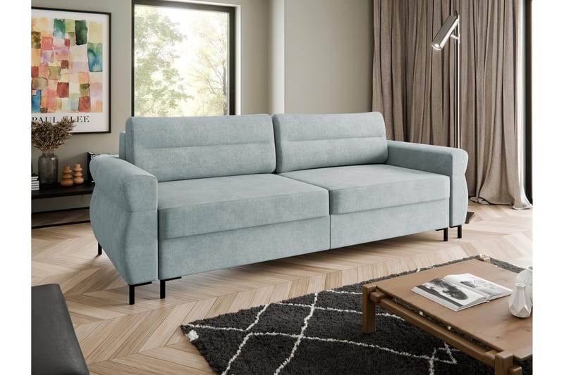 Busness Vuodesohva 3-istuttava Plyysi - Harmaa - Huonekalut - Sohva - Vuodesohva - 3 istuttava vuodesohva