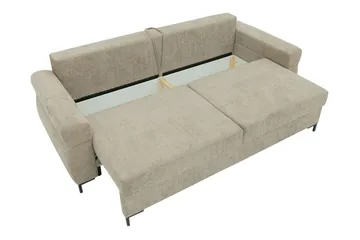Busness Vuodesohva 3-istuttava Plyysi - Beige - Huonekalut - Sohva - Vuodesohva - 3 istuttava vuodesohva
