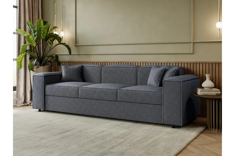 Bysanttilainen 3-Istuttava Vuodesohva - Harmaa - Huonekalut - Sohva - Vuodesohva - 3 istuttava vuodesohva